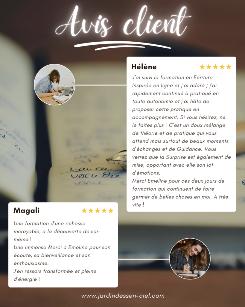 avis clients formation écriture intuitive en ligne témoignages d'élèves satisfaits