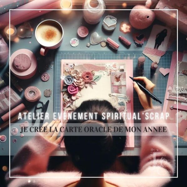 Atelier spirituel 2026 pour créer sa carte oracle de l'année, alliant intuition et scrapbooking, guidance pour les 12 mois à venir